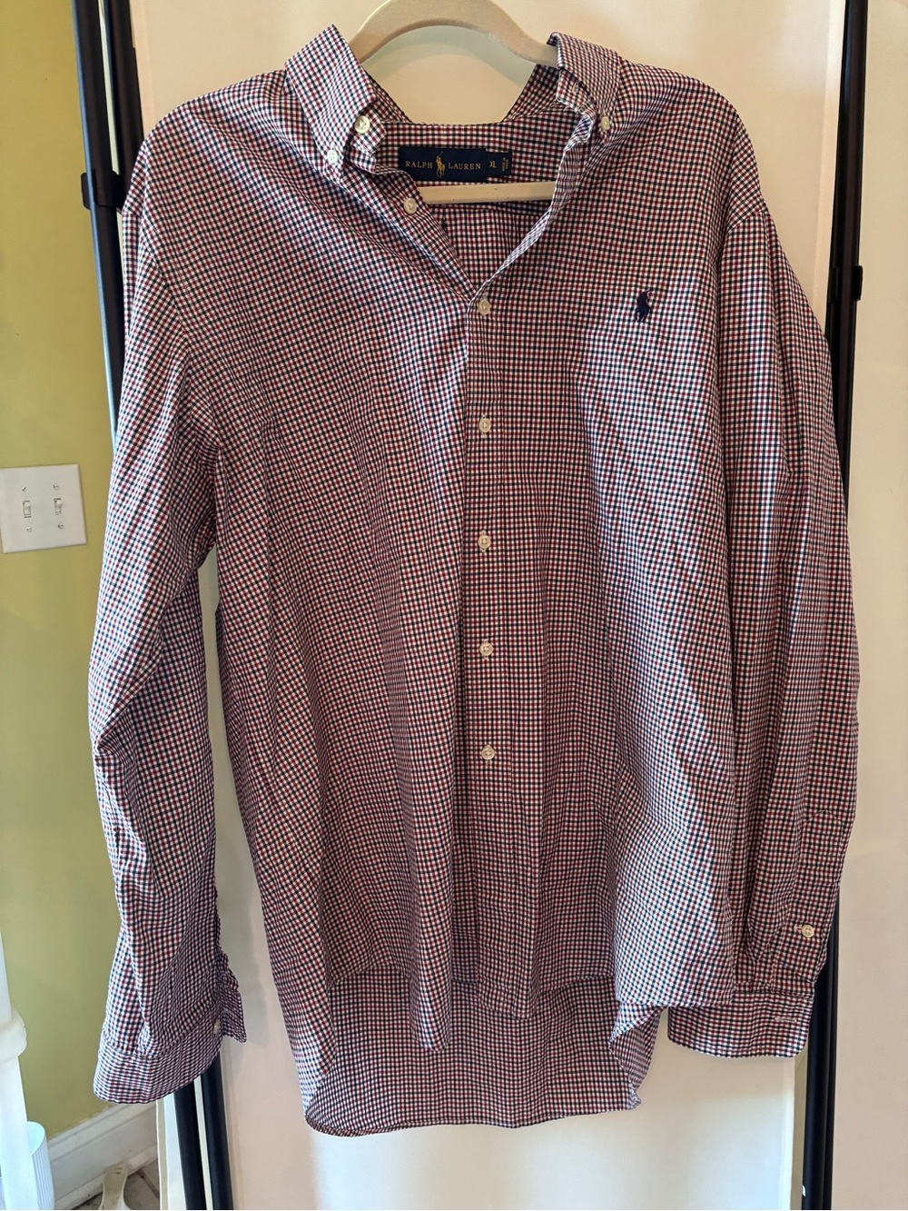 Ralph Lauren Men’s Blue & White Micro Gingham Button-Down Shirt